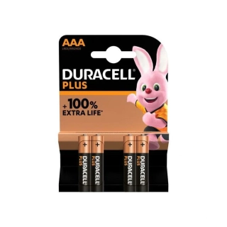 Alkalická baterie DURACELL PLUS AAA 1,5 V- 4ks/blistr